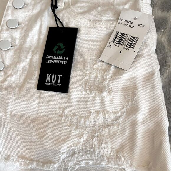 White cut off shorts KUT from the Kloth high rise Jane shorts| Anthropologie NWT - Picture 9 of 9